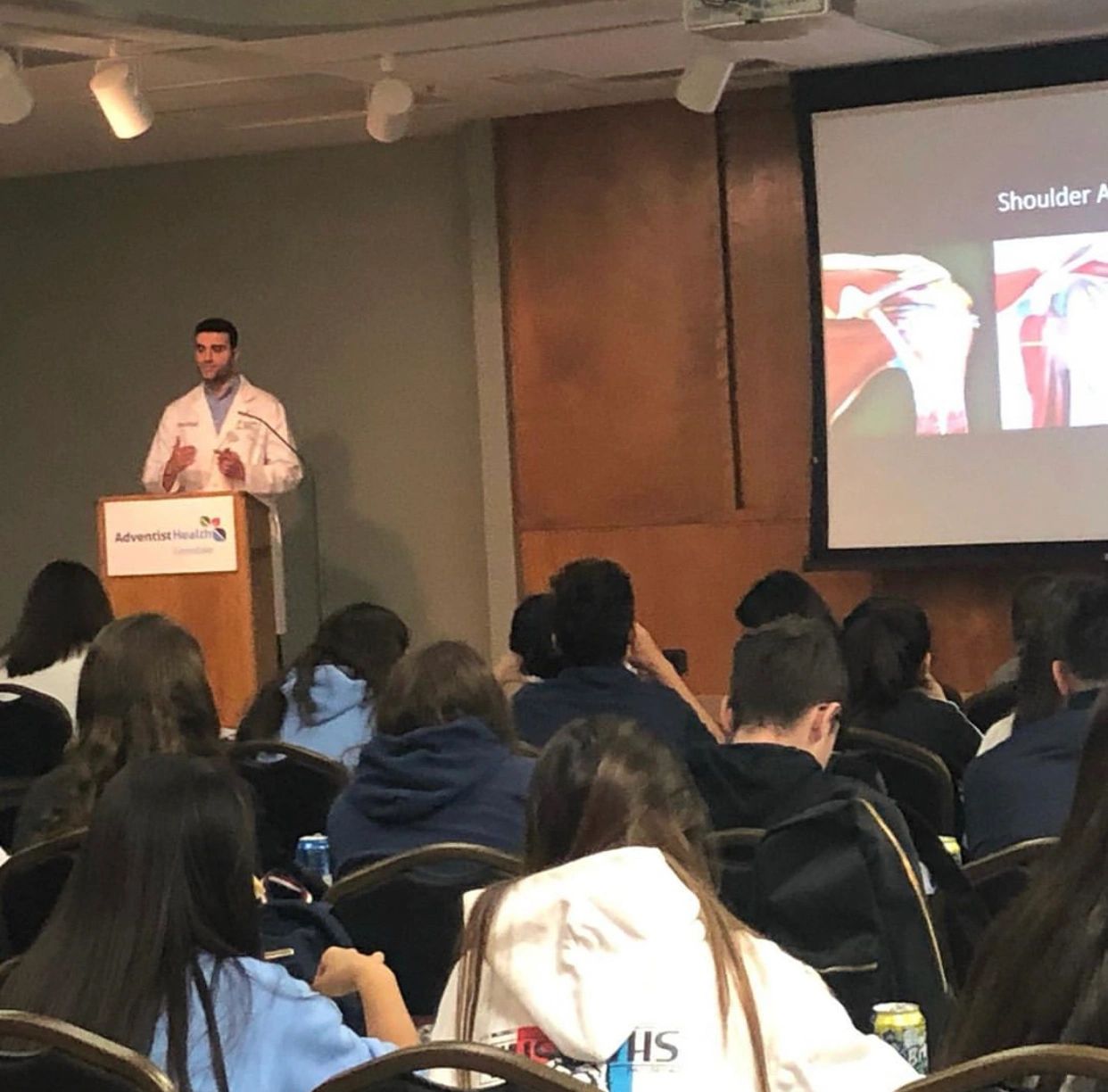 Dr. Sevag Bastian lecturing on shoulder anatomy